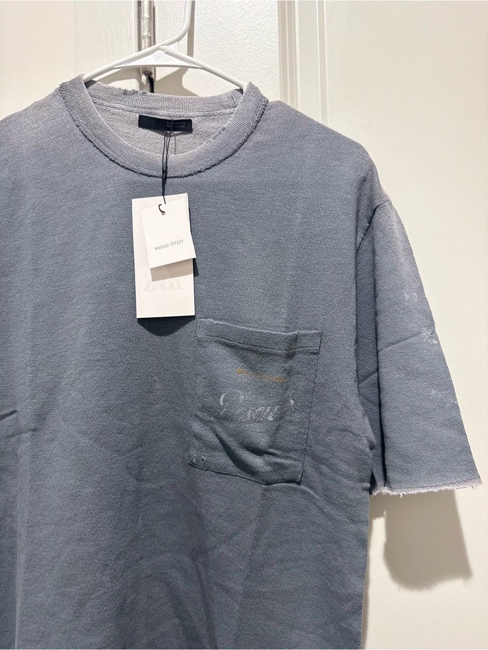 Zara Faded Slate Short Sleeve Pocket Tee